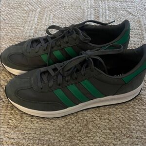 adidas Gray and Green Low-Top Sneakers